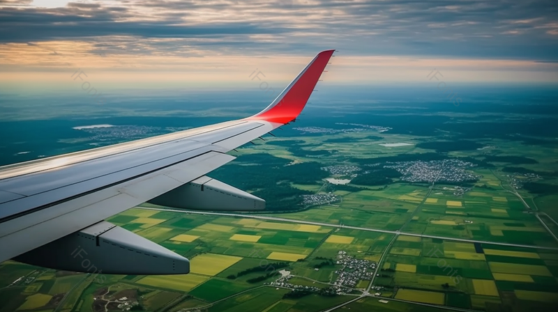从高空看向飞机下方的农田森林一片绿油油的风景,高清,摄影图,摄影图片,图片大全,摄影图免费下载